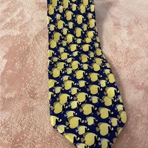 Navy and Yellow Patterned Men's Tie
